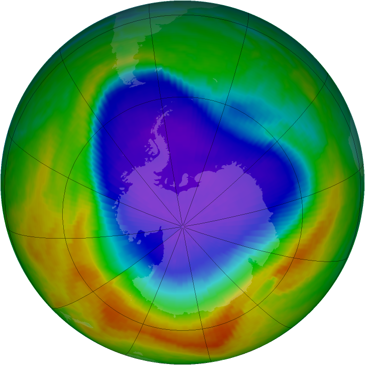 Antarctic ozone map for 11 October 2000